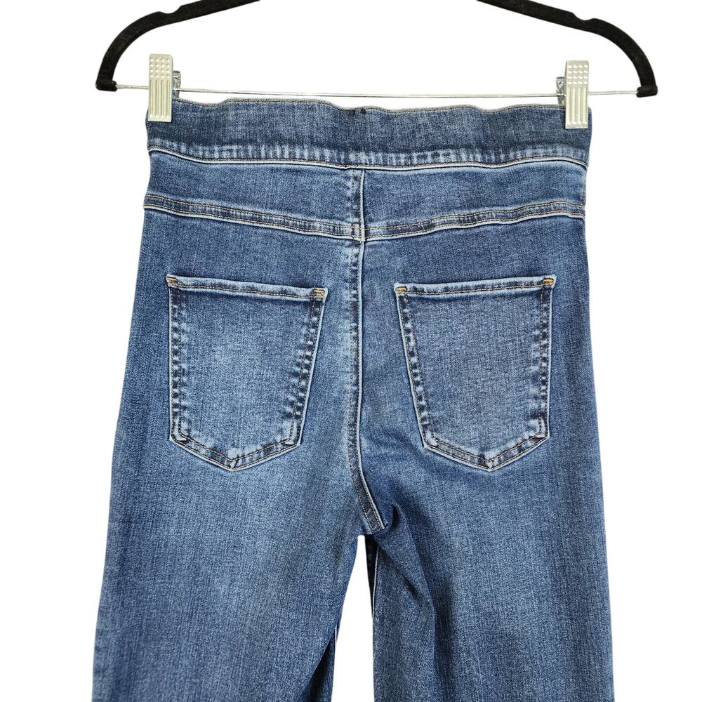 Spanx Womens Cropped Flare Denim Jeans Size Small Dip Dye Hem Pull On High Rise - Picture 5 of 12
